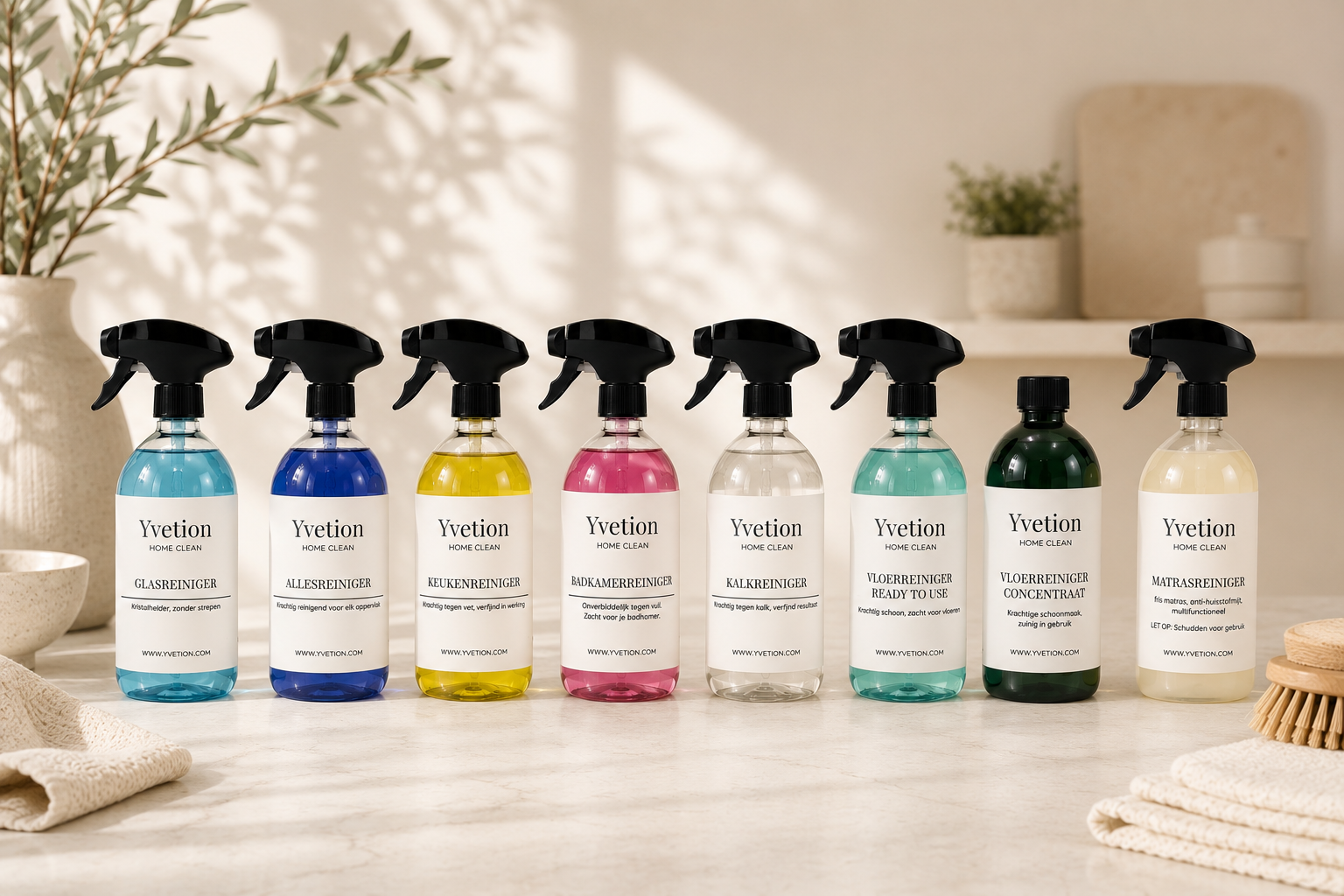 Yvetion Home Clean compleet met acht reinigers